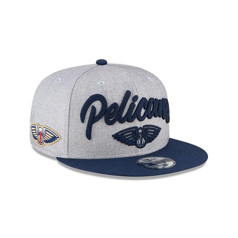 NBA New Orleans Pelicans Official Draft 9Fifty Snapback (IWL0810) - Grey New Era Caps